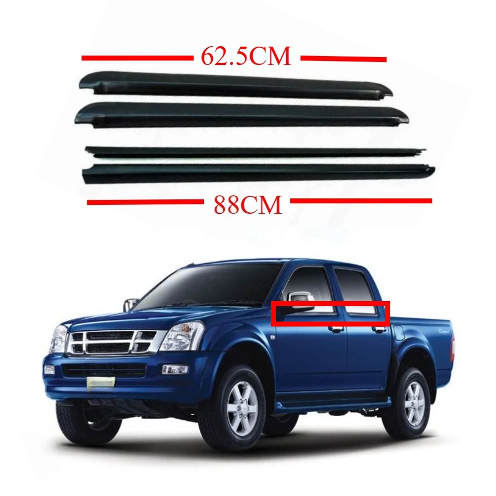 4 Pieces Window Weatherstrip Trim for Isuzu D-MAX Pickup 2002-2012 Outer Weatherstrip Door Belt 4 Doors 8-98004222-0