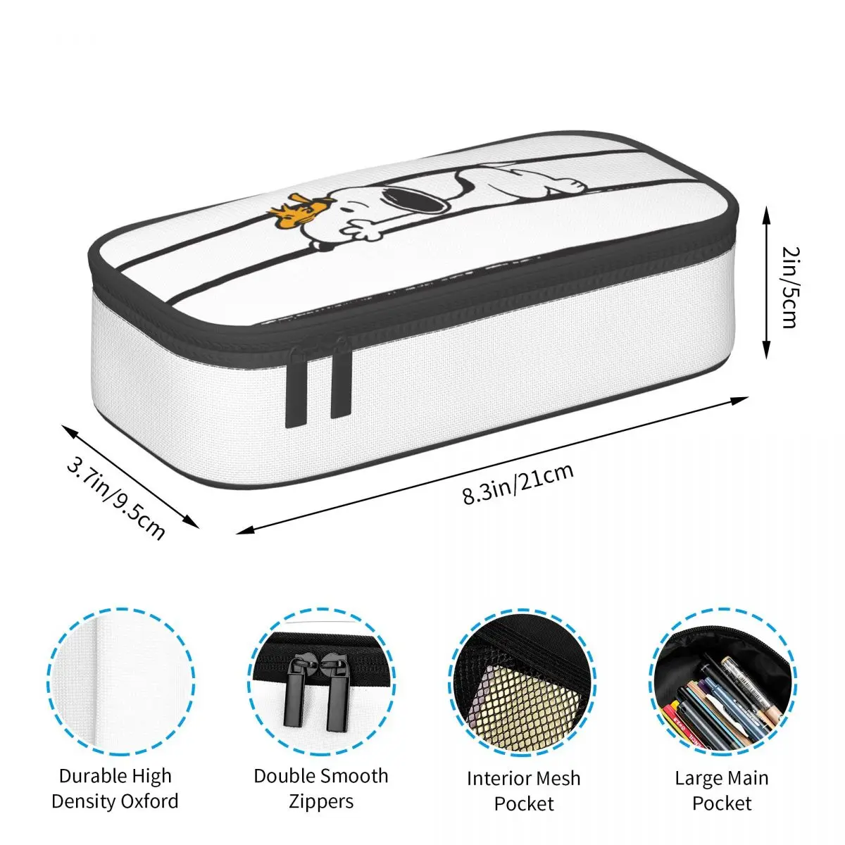 Cartoon Snoopy Sleep Peanuts Pencil Cases Fashion Pen Box Bags Kids Big Capacity Students School Gift Pencilcases