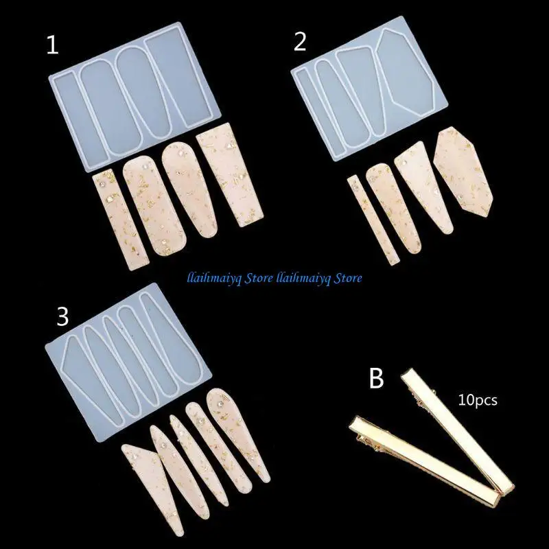 573B Hairpin Silicone Mold Headdress Hair Pin Decorative Epoxy Casting Mold Supply