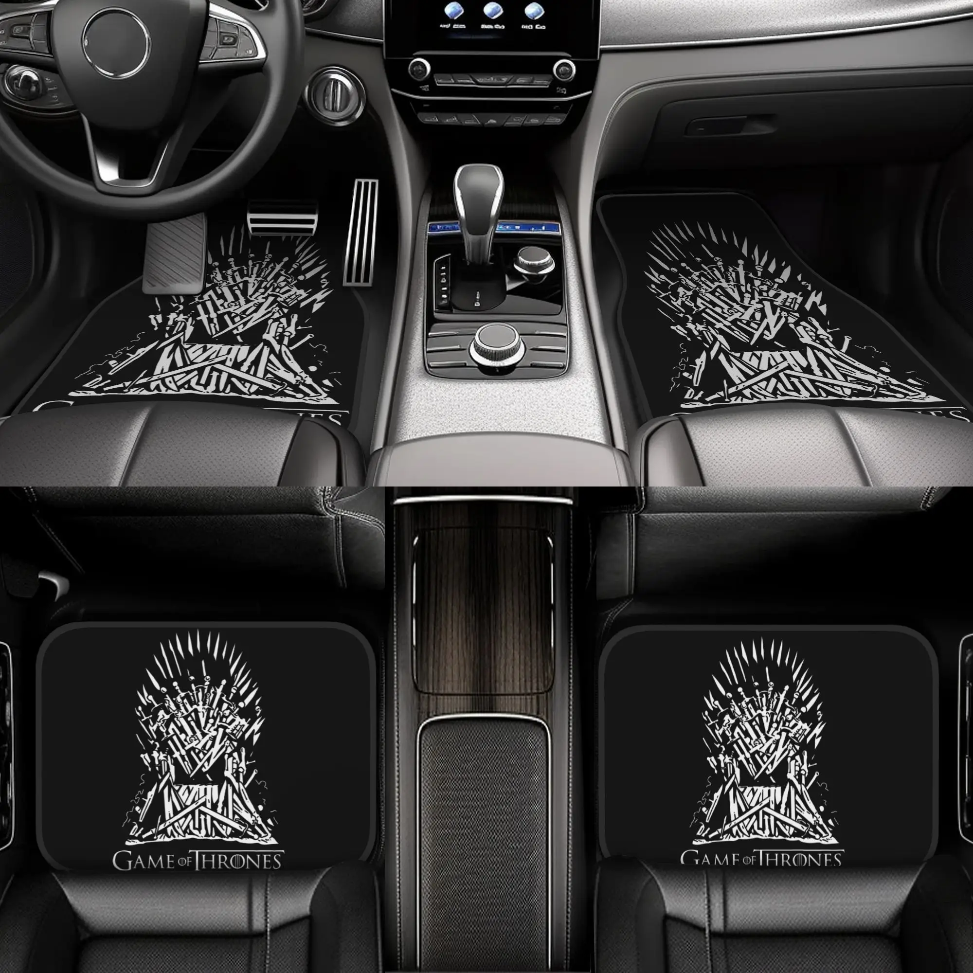 Game Of Thrones Iron Throne Car Floor Mats, 4pcs Anti-Slip Modern Soft Automotive Liners Suitable For Interior Protection In Se