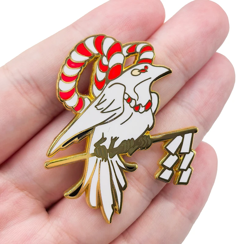 Japanese Mythical Crow Pin Badge On Backpack Beautiful Brooch Pins For Clothes Broche For Schoolbags Friends Gifts