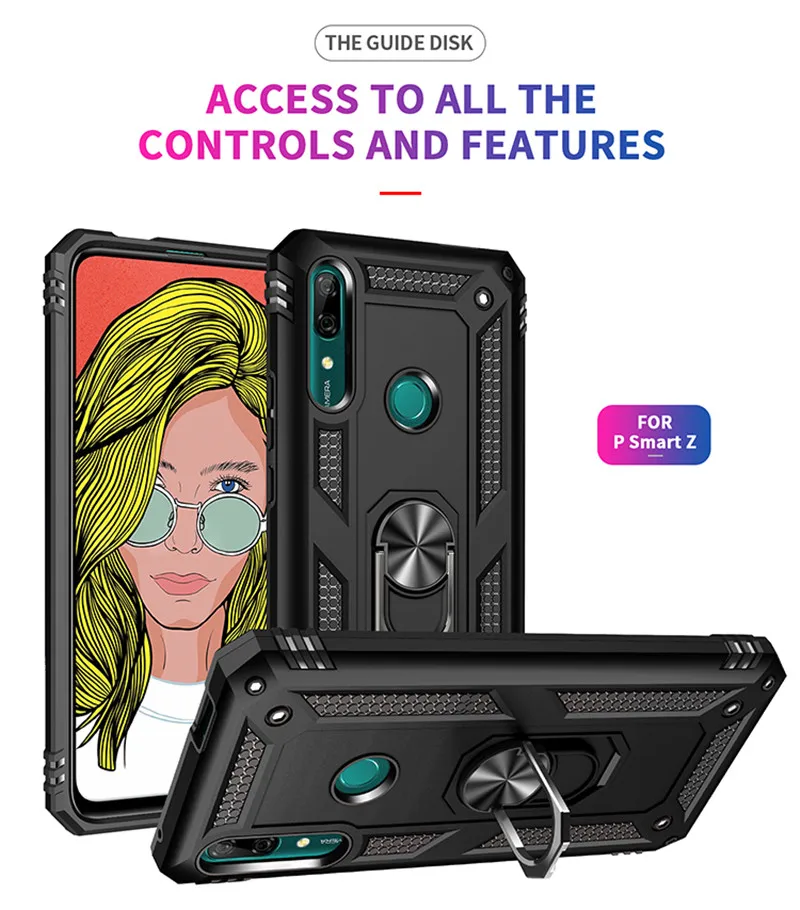 Magnetic Ring Case For Huawei P Smart Z Y9 Prime 2019 P20 P30 P40 Pro Mate 20 30 Nova 5T 6SE 7i Honor 10 Lite 9X Y9S Armor Cover view 5