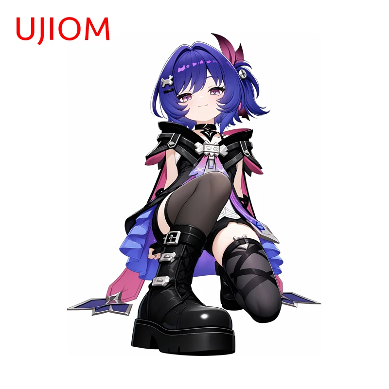 UJIOM Prune Squatting Genshin Impact Wall Sticker Delicate Fashion Eye Catching Scratch Proof PVC Decal Window Vestibulec Decor
