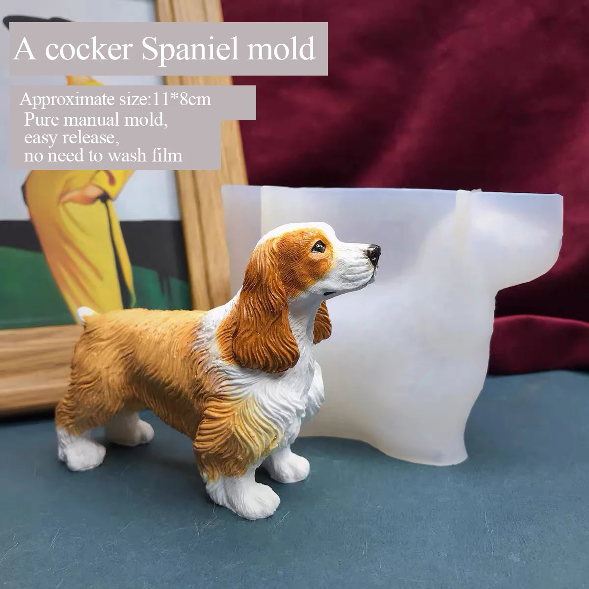 

Cute Dog Mold for Aromatherapy Plaster, Silicone Grinder, Epoxy Resin, Three-Dimensional, Handmade, DIY