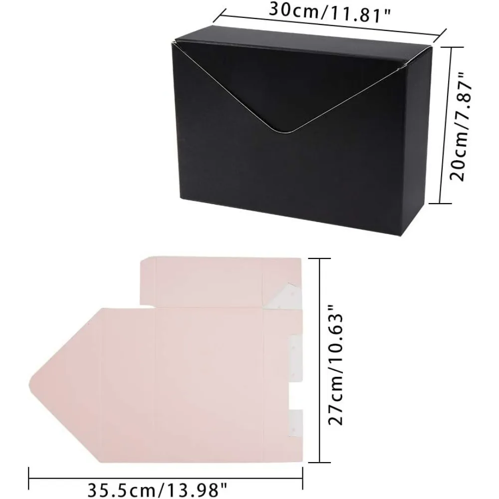 4 Packs Florist Bouquet Packaging Envelope Gift Boxes, 4 Assorted Colors Stripe/Polka Dot Folding Carton Gift Boxes Jewelry