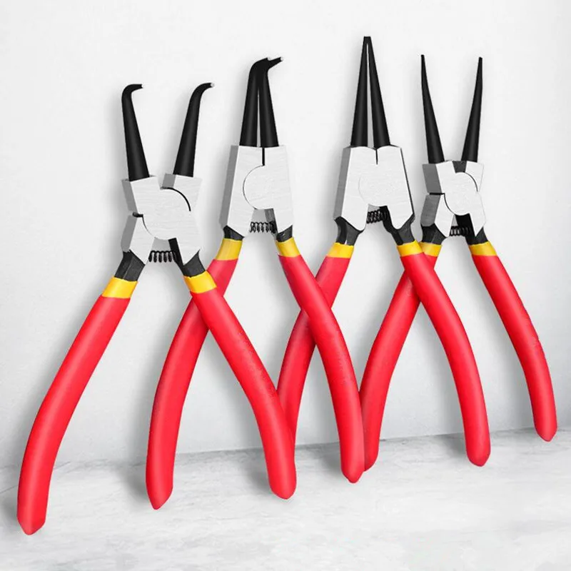 

4Pcs Circlip Pliers Set Snap Ring Pliers Retaining Crimping Pincers Spring Installation And Removal Hand Tool Alicates
