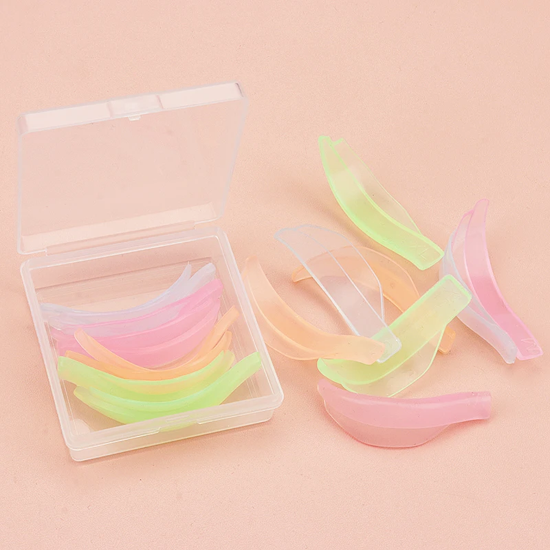 8 Pcs/Box Multi Color Jelly Perm Eyelash Pad Lifting Silicone Stripe Reusable Eye Lashes Extension Lifting Curler Makeup Tools