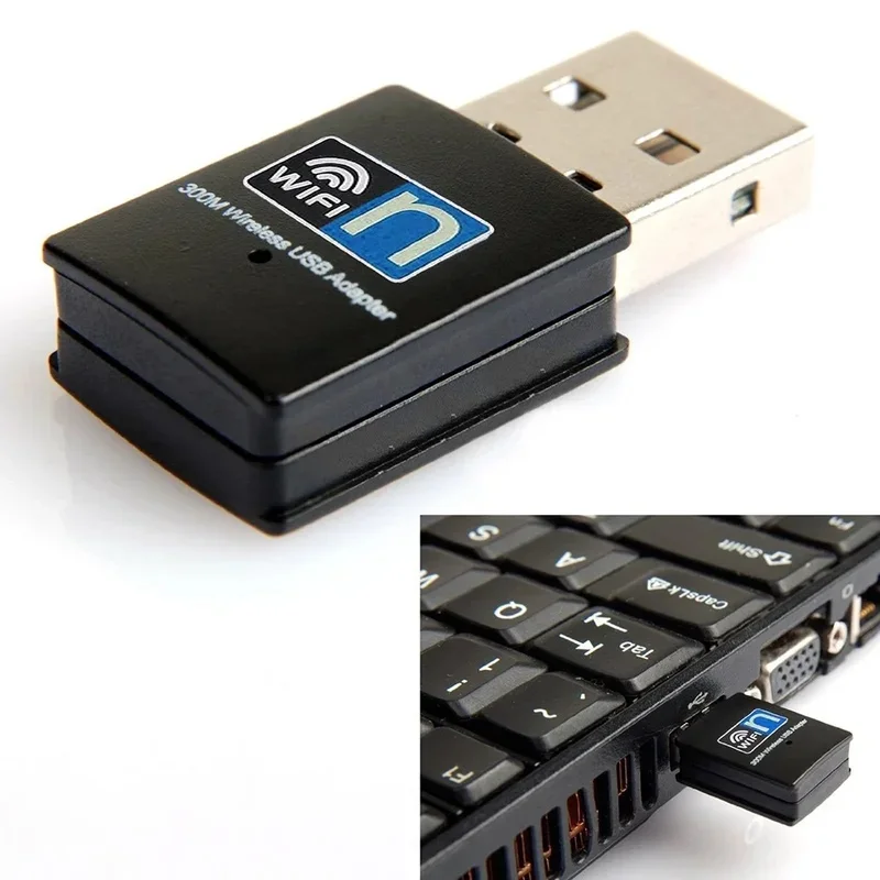 300Mbps USB WiFi Adapter 802.11n 2.4GHz USB2.0 Wireless Receiver Dongle Network Card for Desktop Laptop Windows Plug and Play