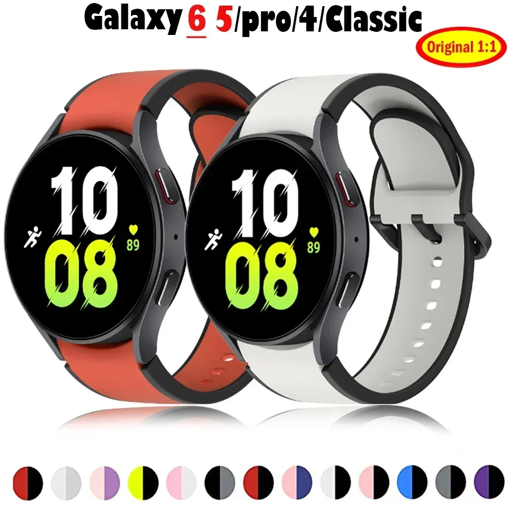 حزام رسمي 1:1 لساعة سامسونج 7/6/5/4 40 مللي متر 44 مللي متر Watch5 Pro 45 مللي متر إصدار مخصص رياضي 20 مللي متر باند جالاكسي 6 كلاسيكي 43 47 مللي متر #2
