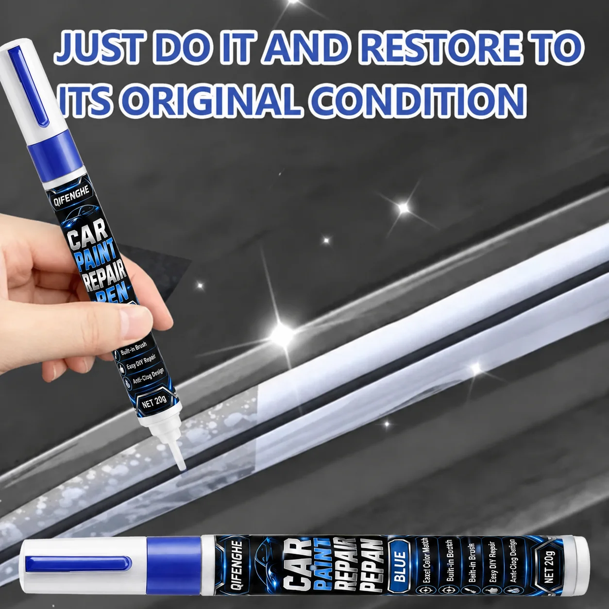 RUBO 20g Autolackstift für Kratzer, Farbgleichheits-Pinselstift, Anti-Verstopfungs-Design, keine Farbunterschiede, einfache DIY-Reparatur – Detail 8