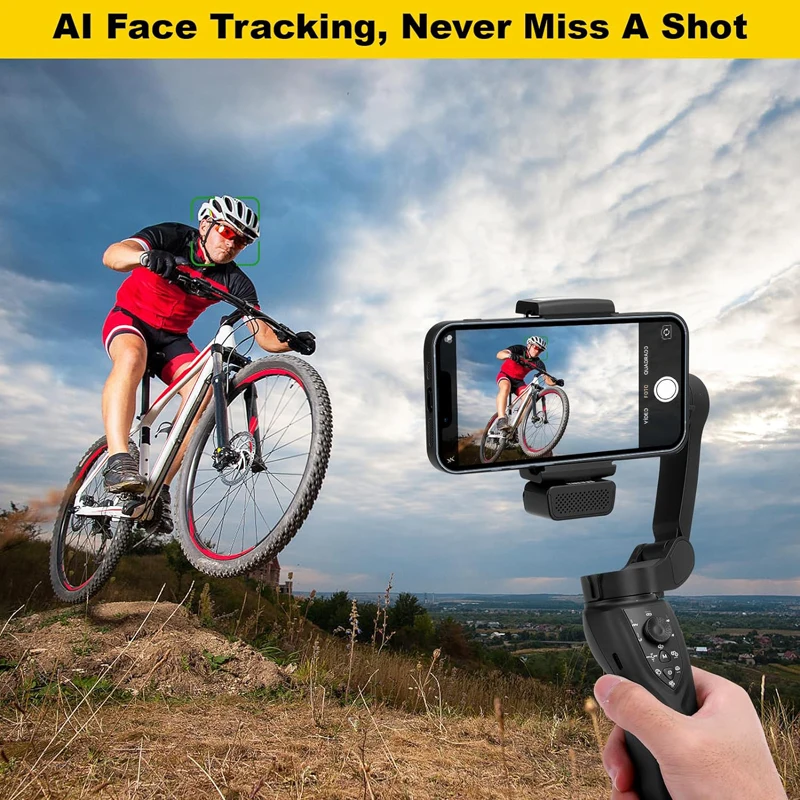 F12 handheld PTZ 3-axis gimbal stabilizer for cell phone real-time tracking shooting,Mobile phone stabilizer selfie stick tripod