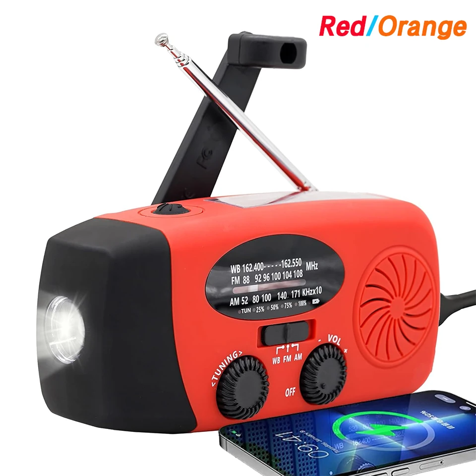 Portable Hand Crank Generator Emergency Power Bank LED Flashlight SOS Alarm Outdoor Camping Survival Charger Emergency Tool