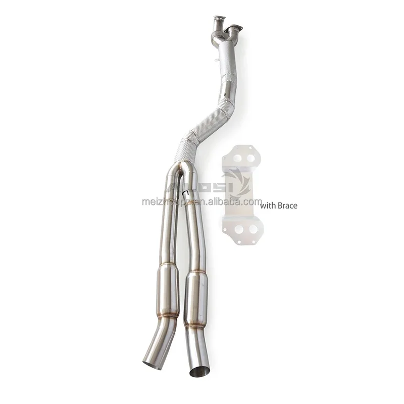 High Flow Equal Length Medium Tube Resonator M3 M4 G80 G82 3.0T 2021-2023 Equipped with OPF GPF Stainless Exhaust Pipe
