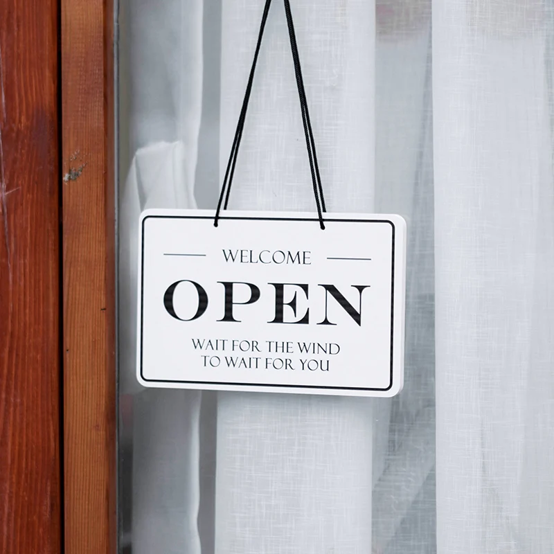 Creative OPEN Store Business Listing Restaurant Business Hours Custom Prompt Sign Proofing Sign Net Red Shop CLOSE Shop Window