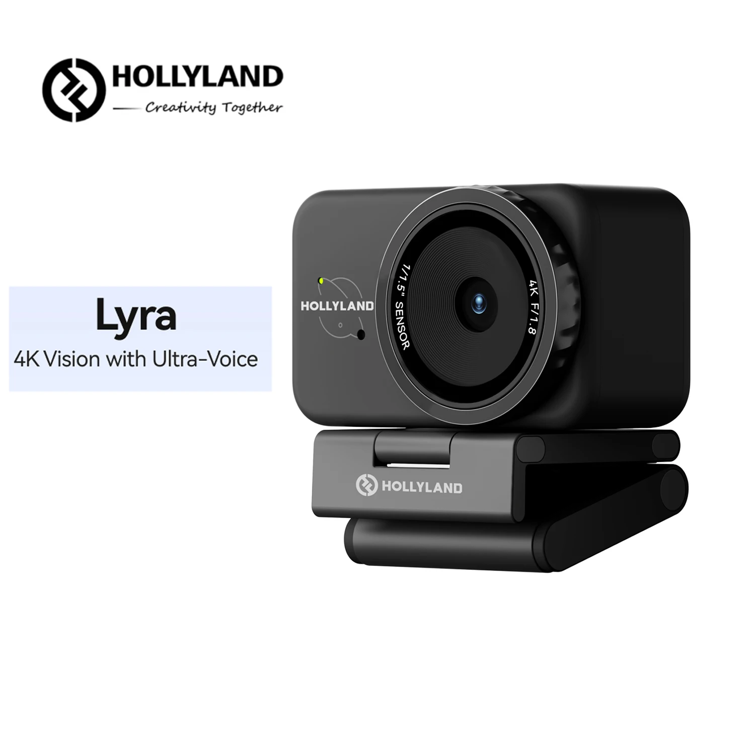 Hollyland Lyra 4K Webcam 48KHZ 24bit Intelligent Noise Cancellation Al Tracking Live Streaming Camera
