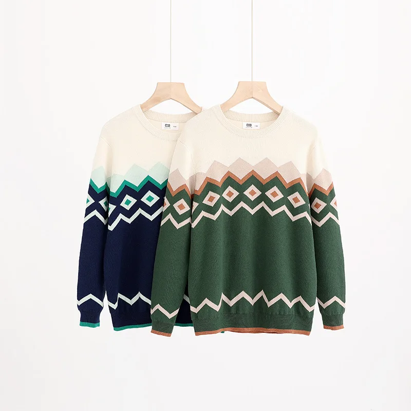 

Теплый свитер для мальчиков, зимний корейский стиль, с цветными блоками, повседневный вязаный пуловер для детей 4-15 лет