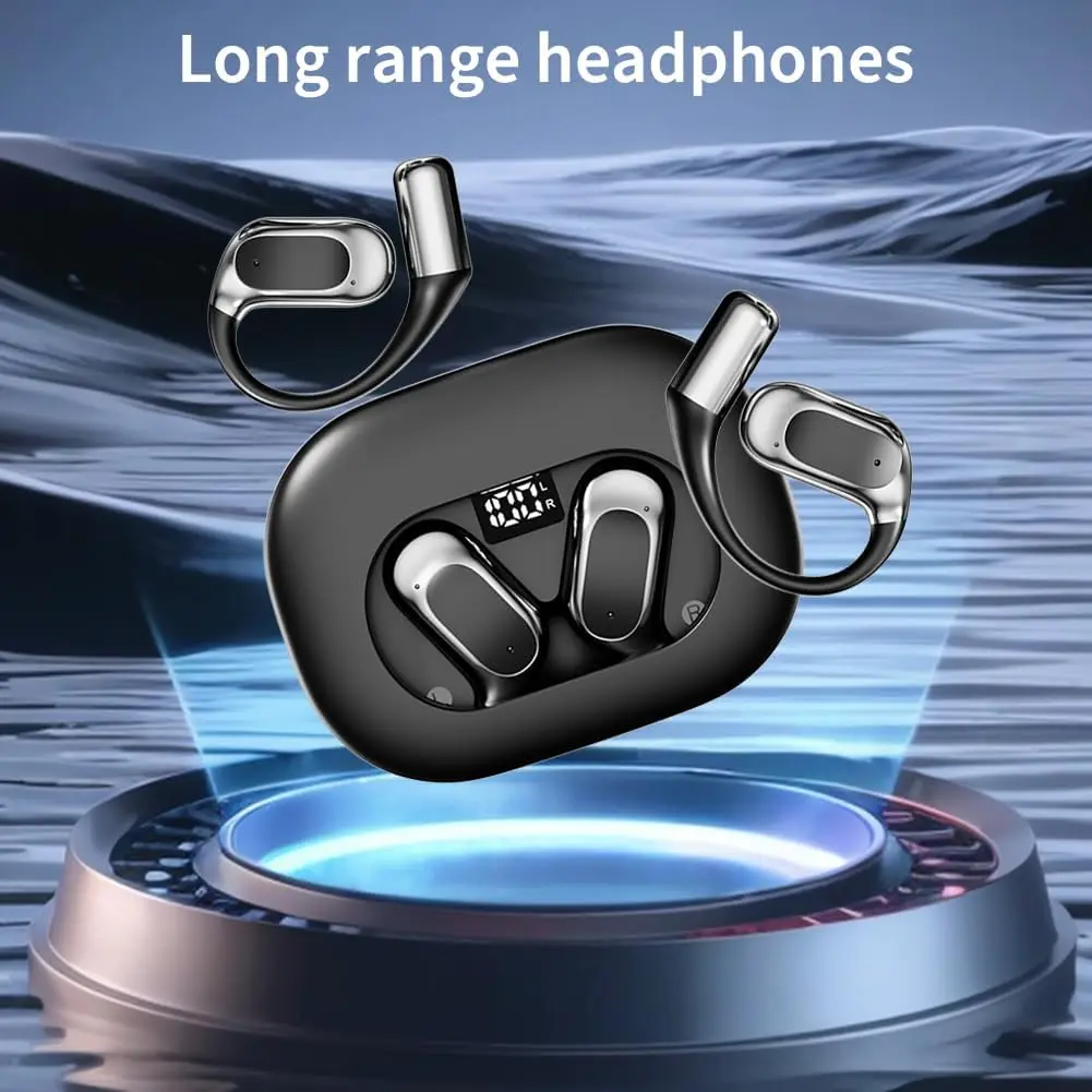 

Беспроводные наушники с креплением на ухо, Bluetooth 5.4, HIFI, сенсорное управление, HD-звонки, защита от воды и пота, для спорта и игр.