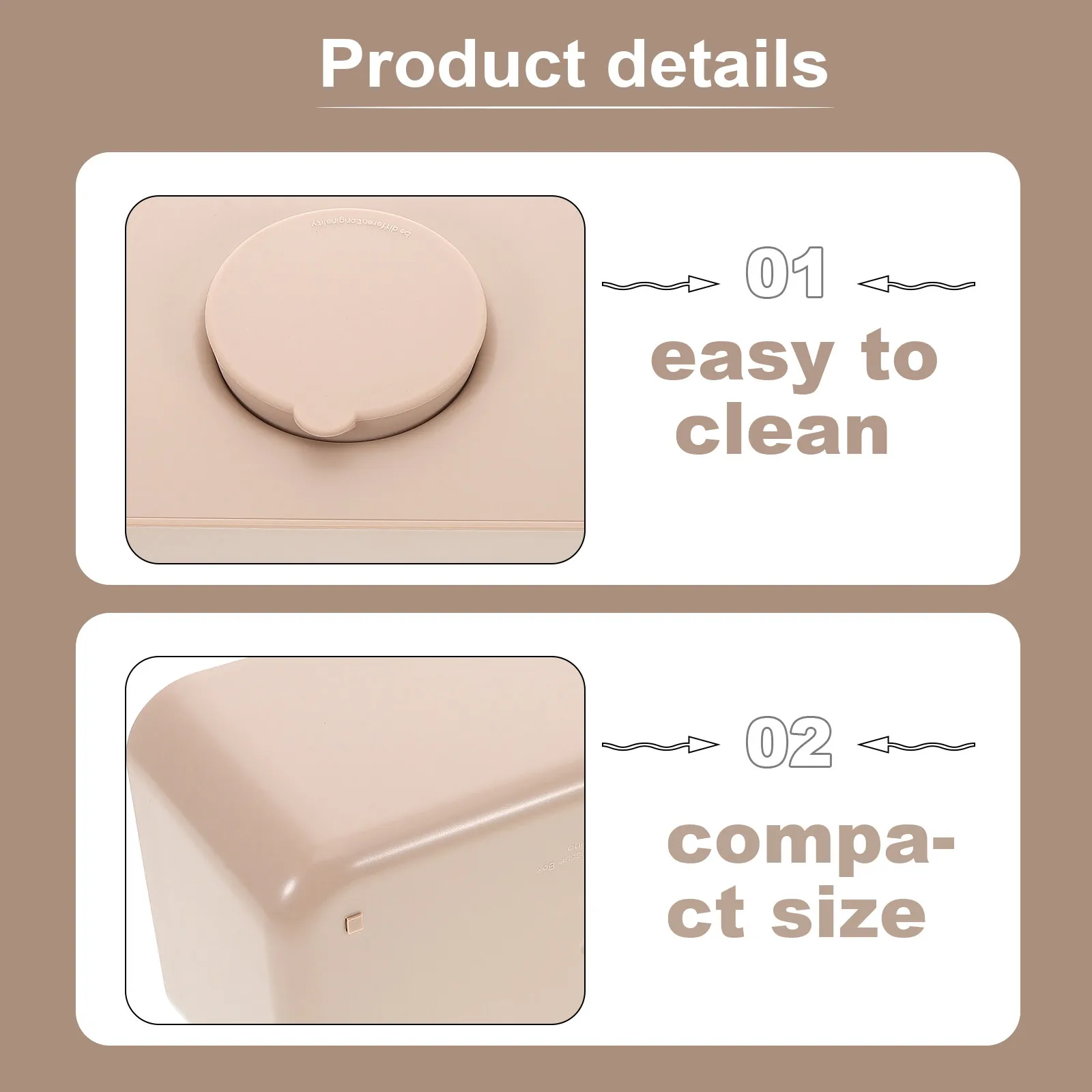 

Premium Wet Tissue Box Holder with Leak Proof Silicone Lid for Wipes Kitchen Bathroom Wipe Dispenser Case