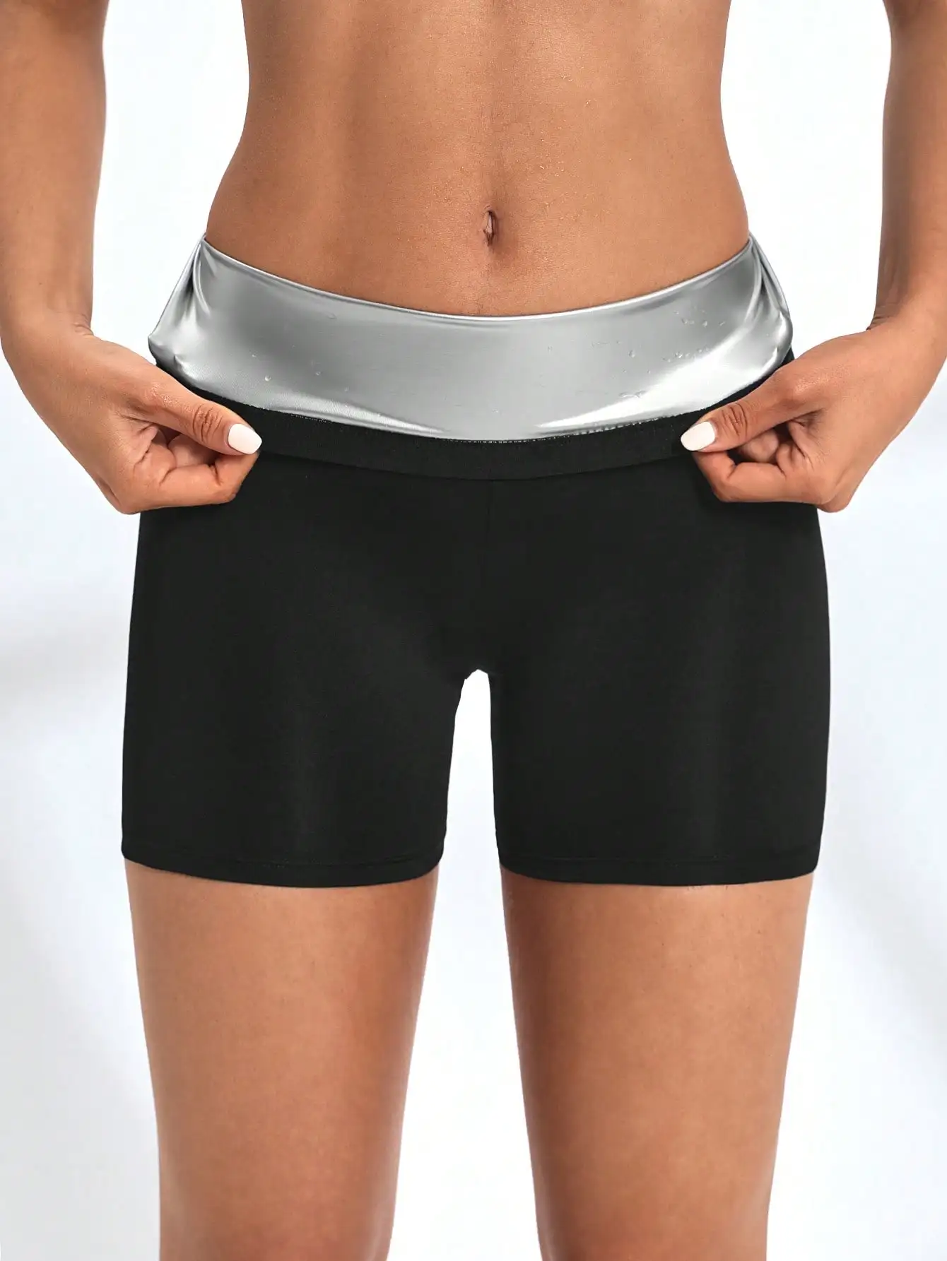 Women's High Waist Sauna Sweat Shorts, Workout Fitness Bike Yoga Pants, Athletic Sportswear, Breathable Quick-Dry, Running Cycli