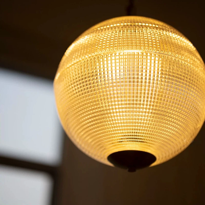 Retro Industrial Style Pendant Light Crystal Glass Sphere LED Ceiling Chandelier Living Room Bedroom High-end Decoration Fixture