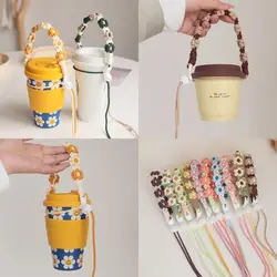 Flower Water Bottle Handle Tumbler Accessories Handmade Packaging Strap Leakproof Adjustable Cup Carrying Strap