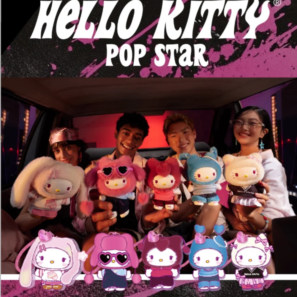 Scatola cieca Hello Kitty Figura di gatto carino HelloKitty Peluche Bambola in vinile Scatola misteriosa Figure anime Collezione di cartoni animati Modello giocattolo