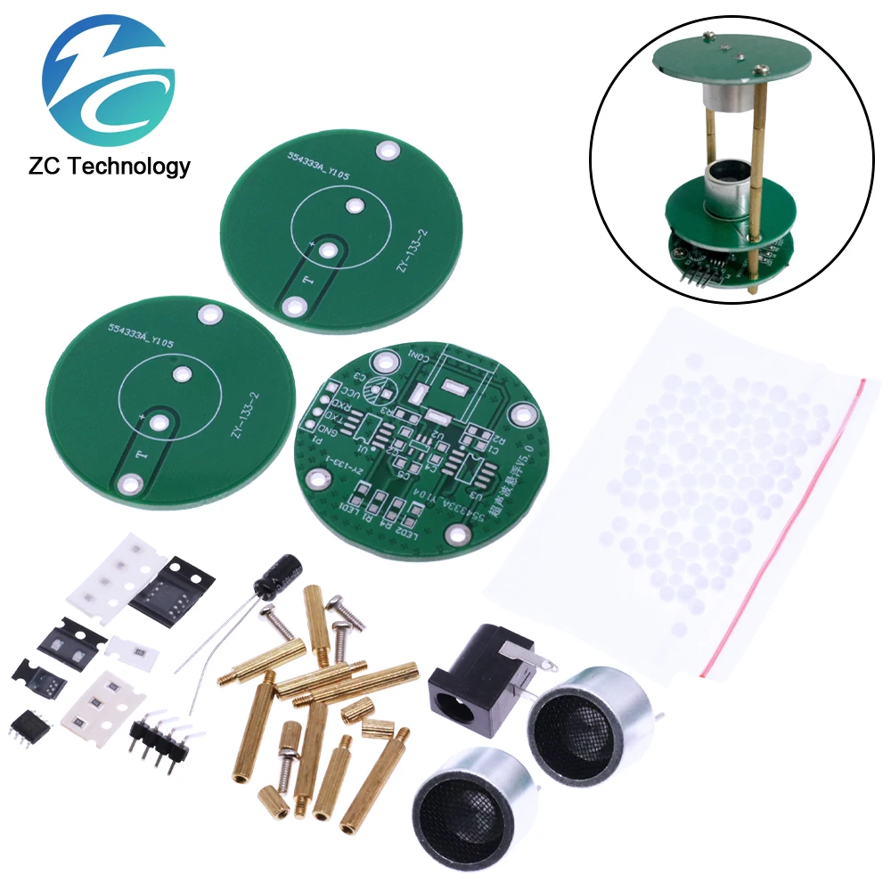 بالموجات فوق الصوتية تعليق مجموعات الإلكترونية ، الدائمة موجة تحكم ، DIY بها بنفسك ممارسة لحام ، تعليق الصوتية ، تعلم العلوم