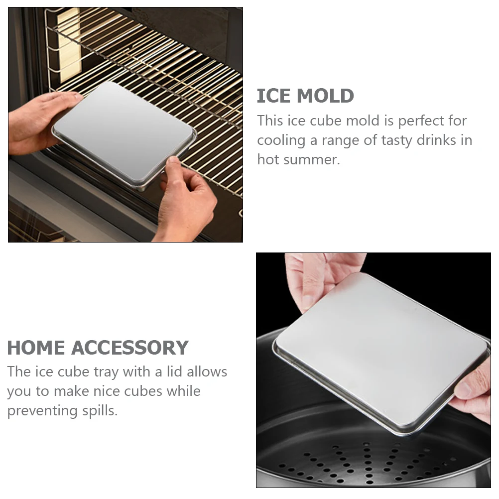 Stainless Steel Ice Cube Mold Cubitera Tray Freezer Buckets Maker Wear-resistant Silicone Household Kitchen Bar Tools