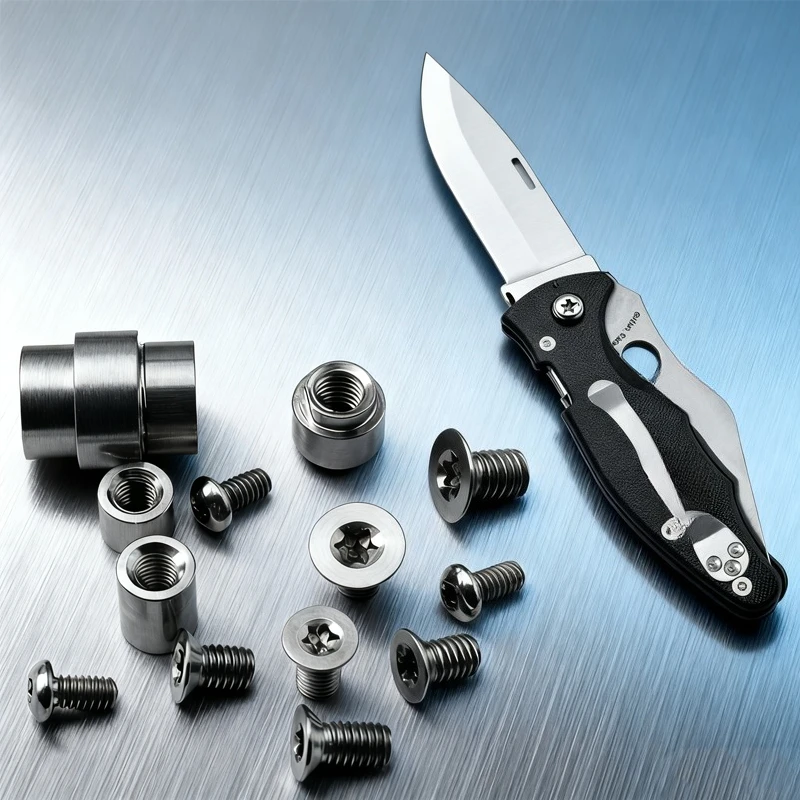 

1Set Titanium Knife Handle Patch Screw Full Set for Spyderco Yojimbo 2 CPM S30V Folding Knife Tool Parts