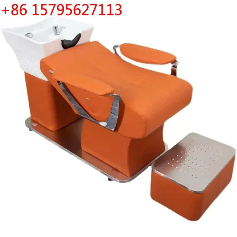 

Новое высококачественное парикмахерское кресло-мойка с керамической раковиной, функцией раскладывания и полурезиновой подушкой для головы