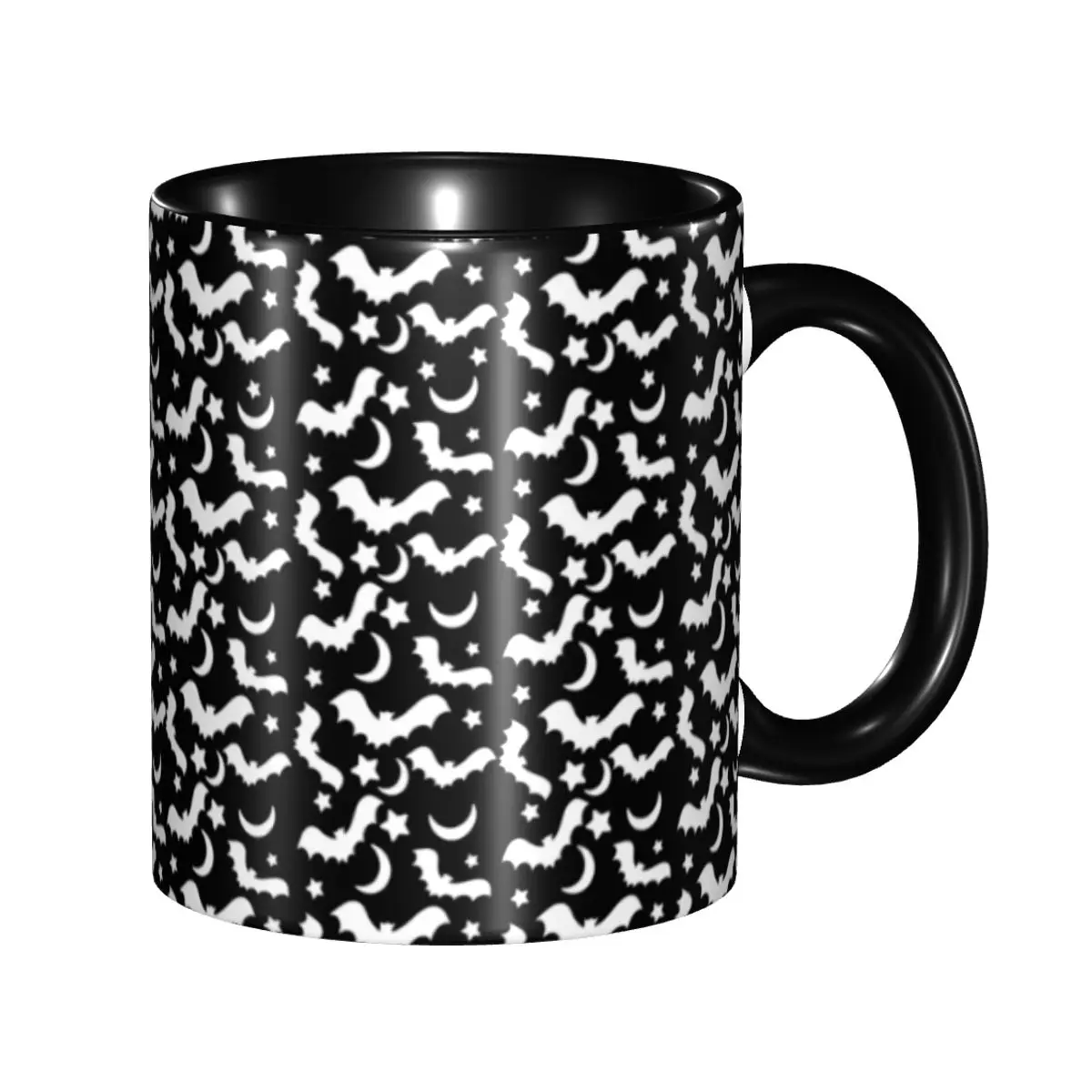 

Gothic Witch Bats Pattern Coffee Mugs DIY Customized Ghost Halloween Ceramic Mug Cup Creative Present