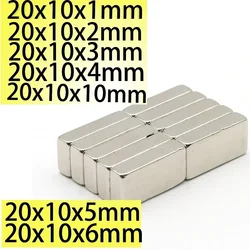 N35 N52 20x10x1 20x10x2 20x10x3 20x10x4 20x10x5 20x10x10  Neodymium Bar Block Strong Magnets Search Bar Ndfeb Square Project