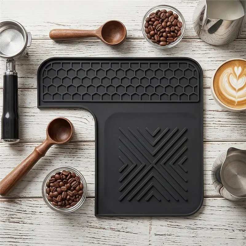 B02C-Sliding Mat And Top Mat Set For ES601-Silicone Anti Slip Cover For Espresso Machine