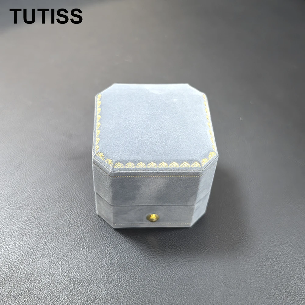 TUTISS Tungsten Alloy Light Red Special Ring Box, Suitable For Engagement, Wedding, Birthday Parties, Jewelry Storage