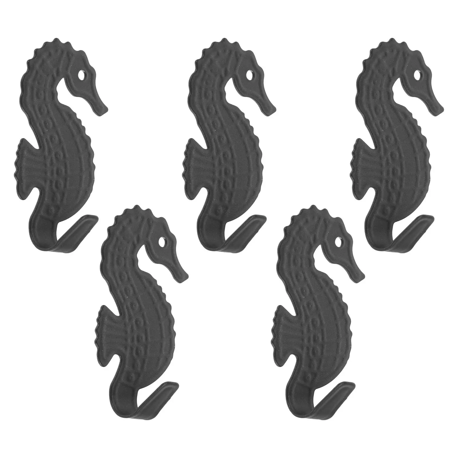 5Pcs Strong Adhesive Seahorse Hooks No Mark Wall Hangers for Bathroom Kitchen Behind Door Towel Coat Bag Hanging Organizer