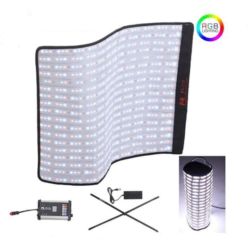 Falconeyes Roll-Flex RX-718 100W RGB 2700-9999K Portable LED Photo Light with DMX 648pcs Flexible Photography Lamp