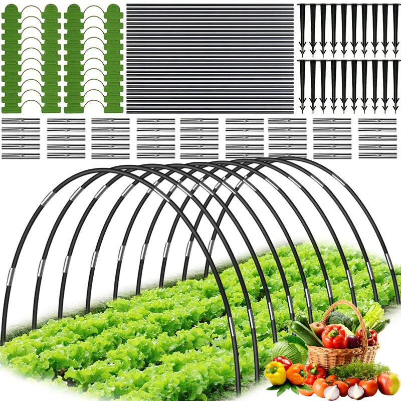 

Набор обручей для тепличных растений, набор для выращивания растений из стекловолокна, арка для рассады, кронштейн для навеса, овощной сад, держатели для туннелей для выращивания растений