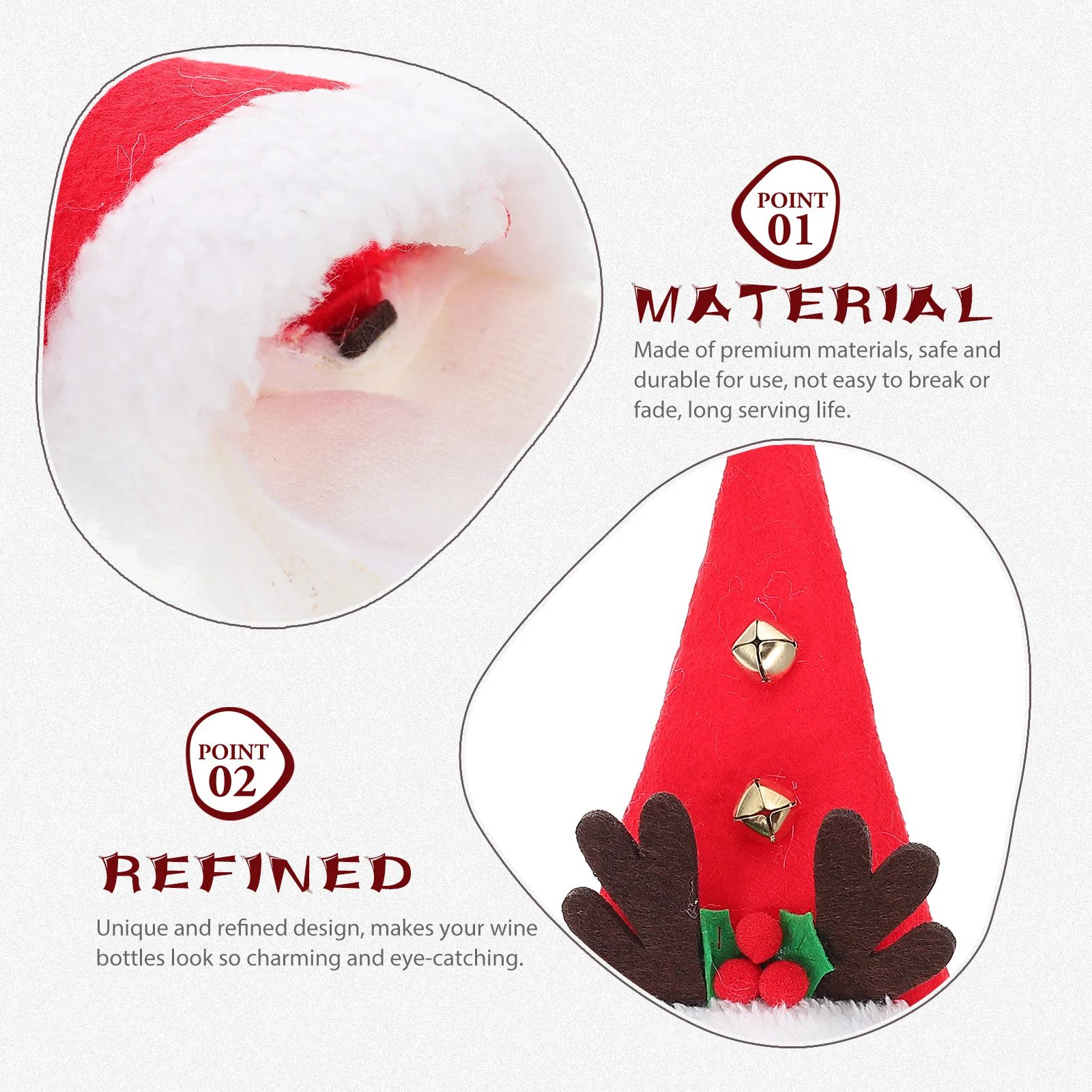 

Alipis Wine Bottle Cover Festive Christmas Decor Delicate Sleeve Foldable Xmas Accessory Party Decoration