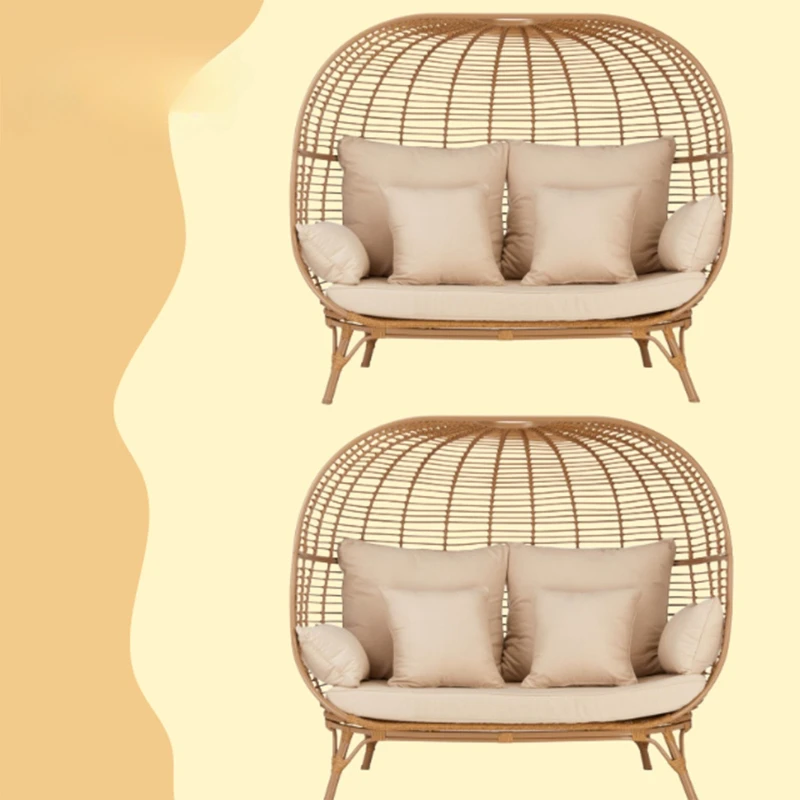 

rattan chair three-piece balcony small table and chair combination creative furniture hanging chair double garden