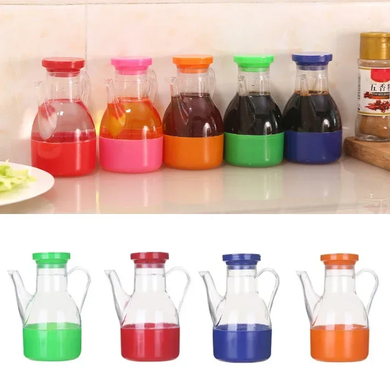 250ml Transparent Gravy Boats Leakproof Oil Can Bottle Condiment Dispenser Plastic Soy Sauce Vinegar Container Pot Kitchen Cruet