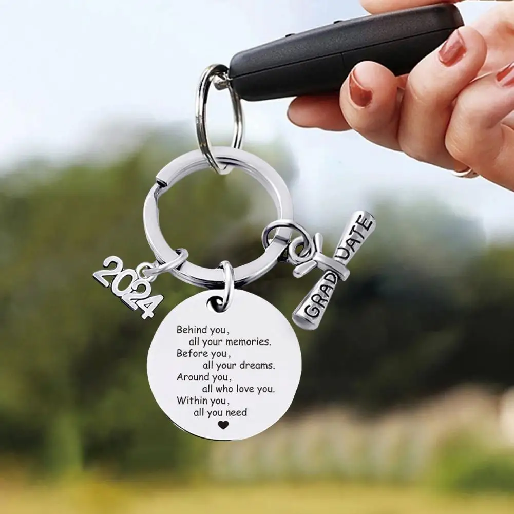 Keychain Middle School Graduation Gifts Inspirational Stainless Steel Graduation Keychain for High for Teen for Graduation