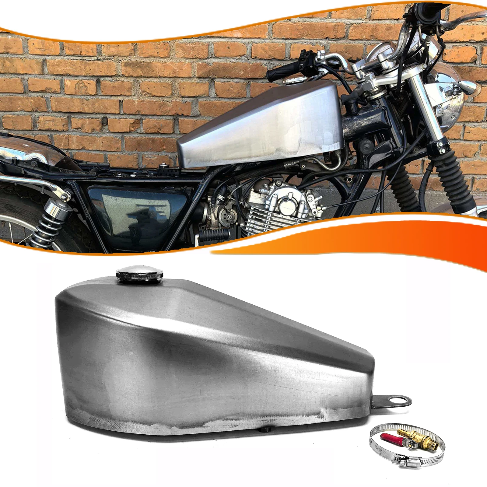 8L Motorcycle Petrol Gas Fuel Tank Box For Yamaha SR400 SR500 SR 400 500 Motorbike Accessories