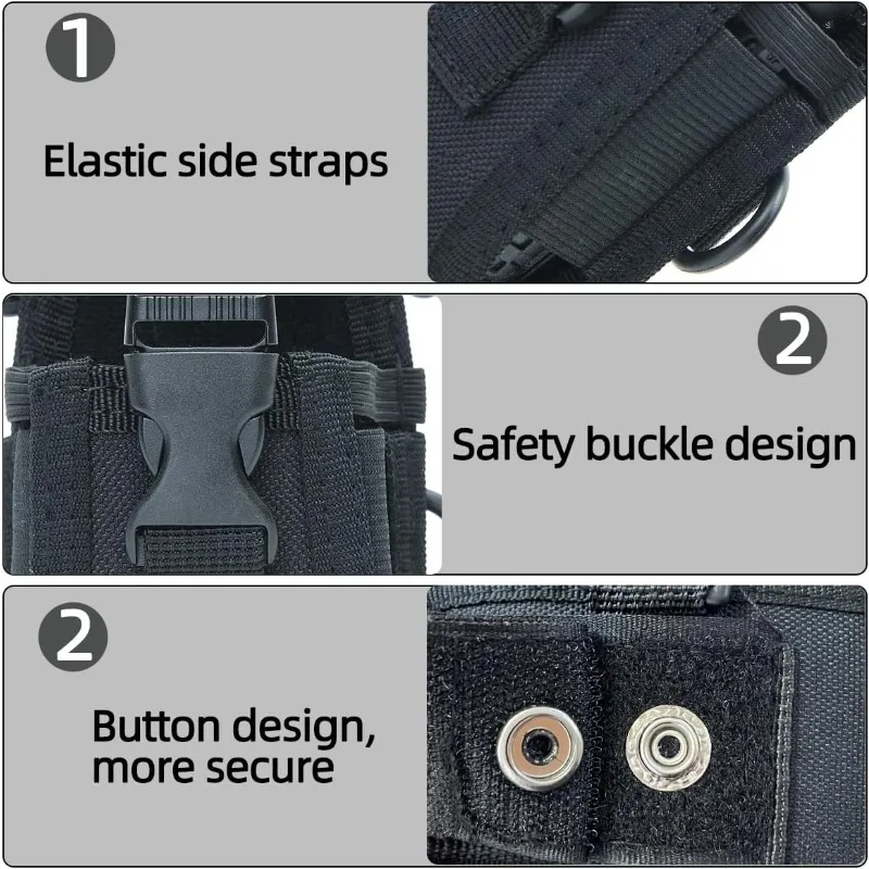 2PC MSC-20E 3 w 1 Kabura na radio Molle Etui na radio Regulowany pasek na ramię do BaoFeng 5RM UV-5R UV-21R