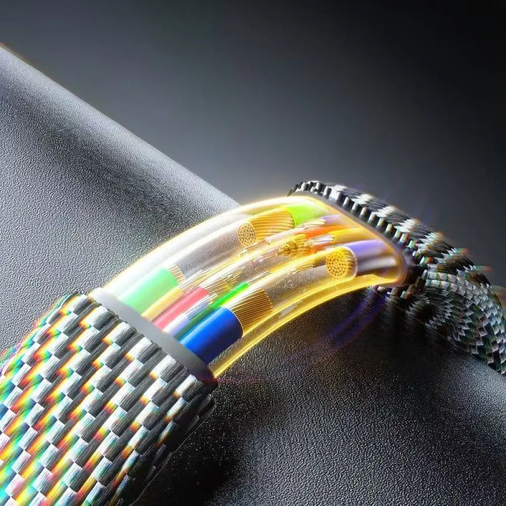 Durable Fast Charging Cable 4 In 1 Cord Zinc Alloy Braided Wire For Smartphone Laptop Tablet Universal Charging Lead