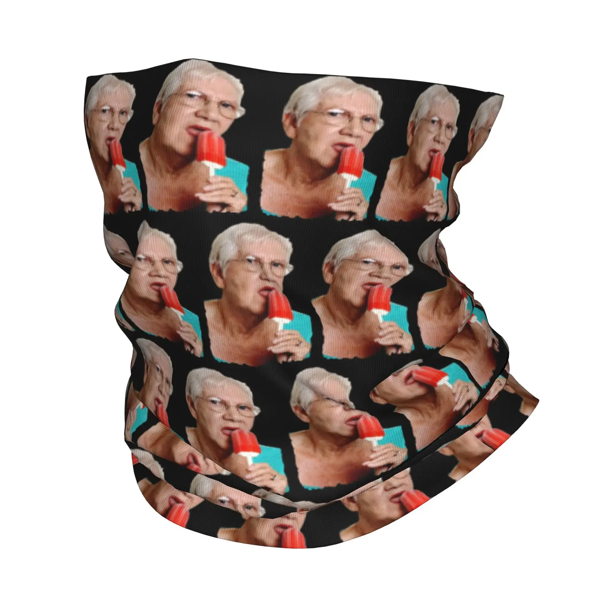 

Grandma Granny Ice Cream Bandana Neck Gaiter Printed Magic Scarf Warm Balaclava Riding Unisex Adult Winter