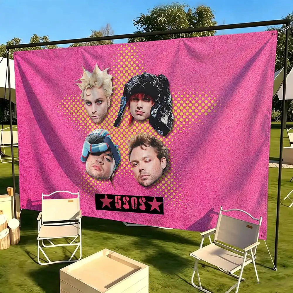 5 S-Seconds of Summers 5SOS  Flags Wall Hanging Tapestry Outdoor Garage Room Decorative flag Background Blanket