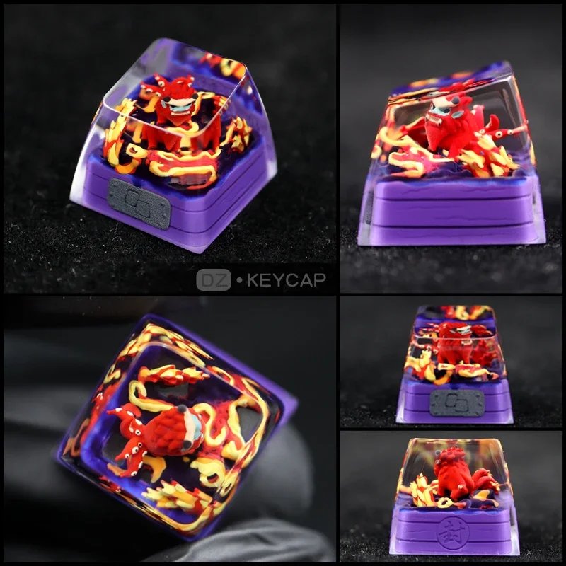 Imagem -06 - Dz-personalizado Resina Keycap Micro-translúcido Anime Sprite Teclado Mecânico Keycaps Acessórios Criativos Presente