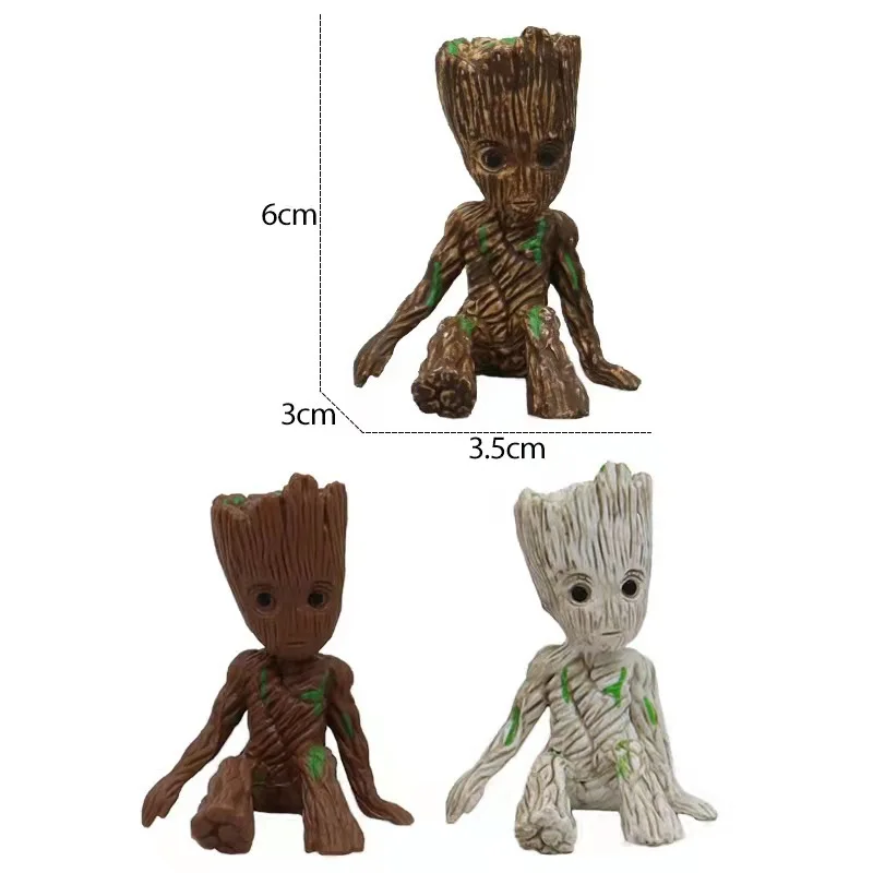 5-6Cm Tree Man Groot Guardians of The Galaxy Marvel Avengers Anime Mini Toys Action Figure seduto Groot giocattoli per bambini regali