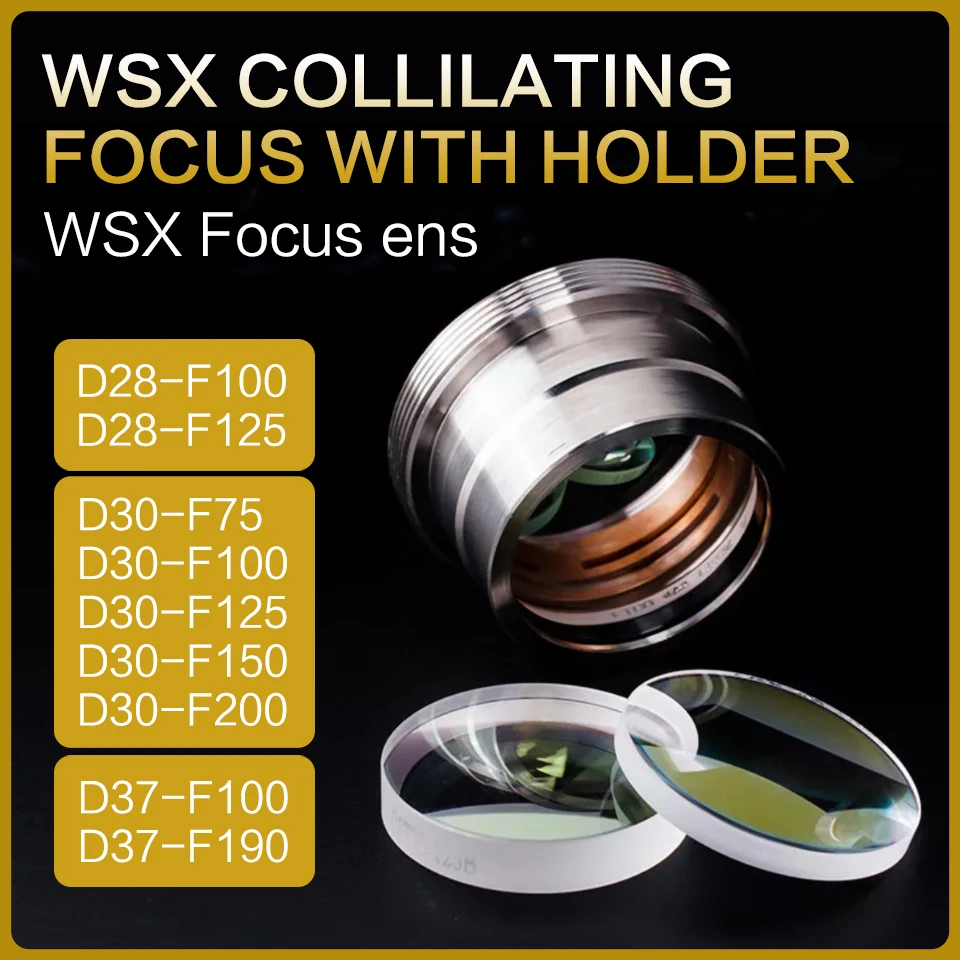 WSX Laser Focusing Lens and Collimating Lens D28 D30 F100 F125 F150 Focusing Lens for KC13 KC15 NC30 WSX Laser Cutting Head