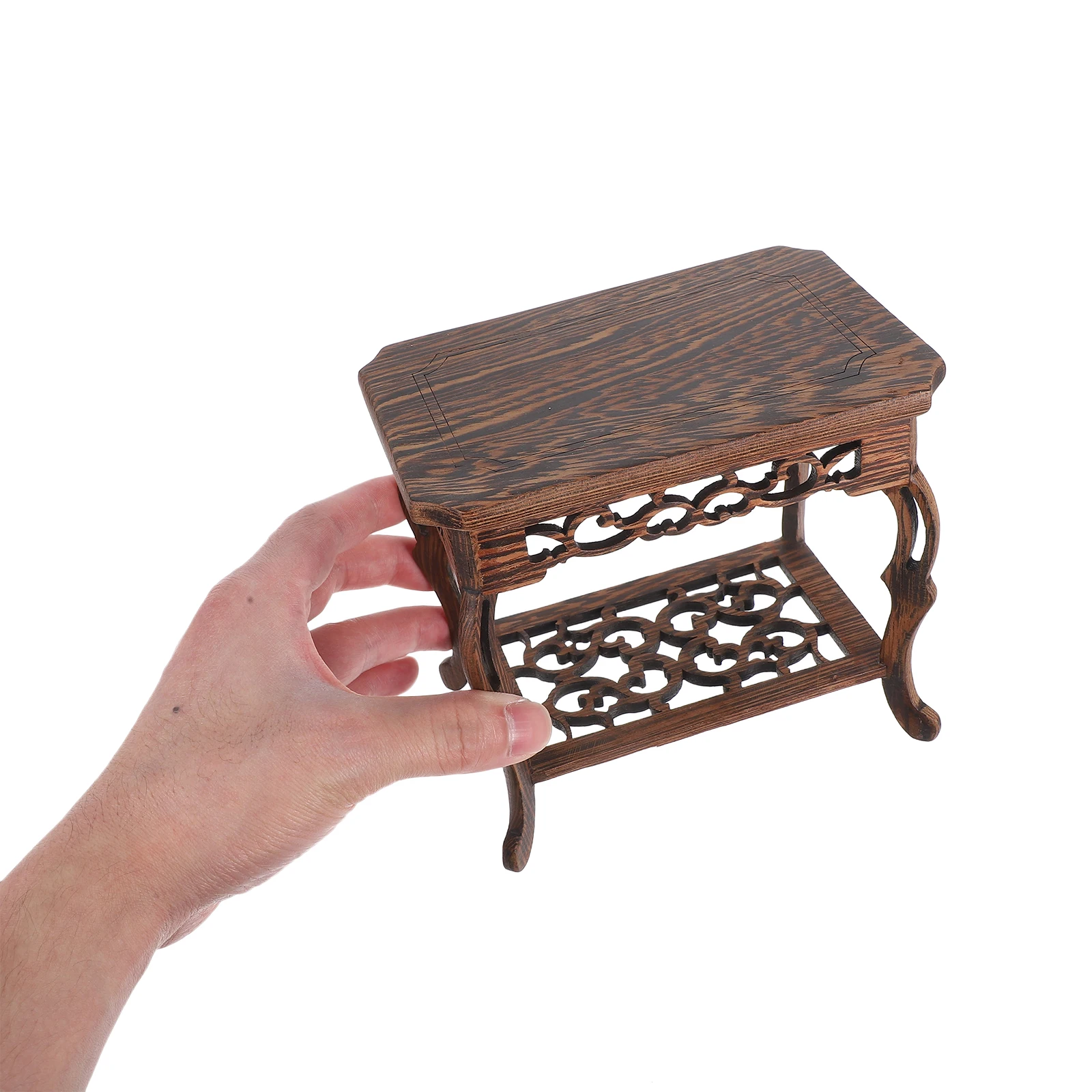 

Jade Ornaments Home Decor Pedestal Vase Rack Display Stands Wood Carving Craftmanship Base Bonsai Stand Oriental